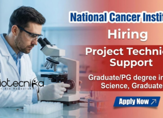 National Cancer Institute hiring Life Sciences/Biotech for Project Jobs, Applications Invited Research Jobs at NCI Jhajjar under ICMR Project Jobs for Life Science Research