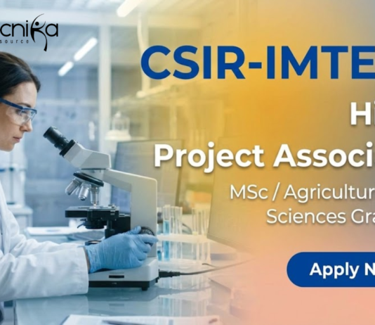 Project Associate Jobs at CSIR IMTECH Recruitment 2026 in Agricultural Science Research