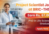 Project Scientist Jobs at BRIC-THSTI under BRIC THSTI Recruitment for Life Science Jobs