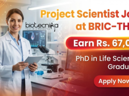 Project Scientist Jobs at BRIC-THSTI under BRIC THSTI Recruitment for Life Science Jobs