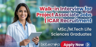 Project Associate Jobs at ICAR-IARI | Attend The Walk-in Interview ICAR IARI invites applications for Project Associate Jobs in Life Science research