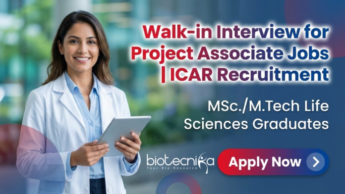 Project Associate Jobs at ICAR ICAR IARI invites applications for Project Associate Jobs in Life Science research
