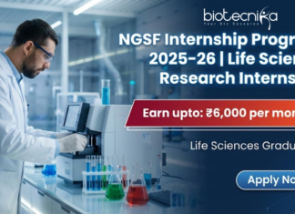 NGSF Internship Program 2025–26 for Life Science Research Students