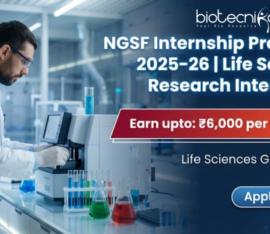 NGSF Internship Program 2025–26 for Life Science Research Students
