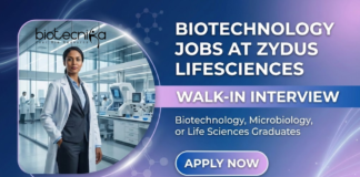 Biotechnology Jobs at Zydus Lifesciences | Attend The Walk-in Interview Biotechnology jobs at Zydus Lifesciences in vaccine technologyBiotechnology jobs at Zydus Lifesciences in vaccine technology