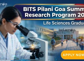 BITS Pilani Goa Summer Research Program 2026 | Apply Now BITS Pilani Goa Summer Research Program 2026 | Life Science Internship for UG & PG Students