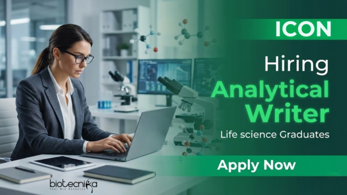 Analytical Writer role at ICON Careers for Life Science Jobs Analytical Writer role at ICON Careers for Life Science Jobs
