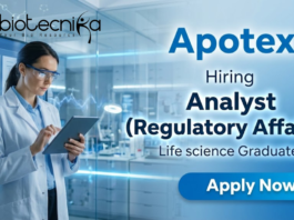 Regulatory Affairs Job at Apotex Inc. Careers – Analyst Job for Life Science Graduates in Mumbai