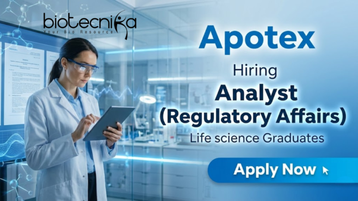 Regulatory Affairs Job at Apotex Inc. Careers – Analyst Job for Life Science Graduates in Mumbai