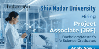Project Associate Junior Research Fellow Shiv Nadar University Recruitment Neuroscience Lab Job 2026