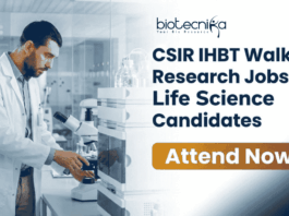 CSIR IHBT Walk-In Research Jobs for Life Science Candidates | Attend Now csir ihbt research jobs Life Science Jobs walk-in