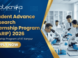 SARIP 2026 internship program IIT Kanpur career research internship India