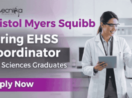 Life science jobs at BMS EHSS Coordinator Hyderabad