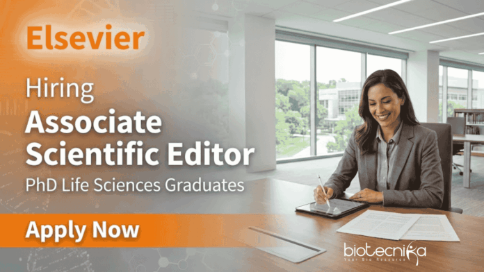 Associate jobs Elsevier Scientific Editor jobs life science