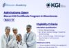 Biocon KGI Certificate Program in Biosciences Batch 32 | Admissions Open Biocon KGI Certificate Program in Biosciences Batch 32 | Admissions Open