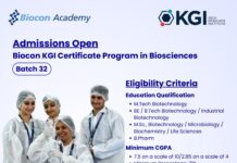 Biocon KGI Certificate Program in Biosciences Batch 32 | Admissions Open Biocon KGI Certificate Program in Biosciences Batch 32 | Admissions Open