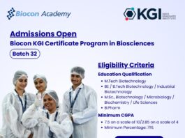 Biocon KGI Certificate Program in Biosciences Batch 32 | Admissions Open