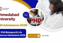 Ahmedabad University PhD Admissions 2026 – Biological & Life Sciences, Apply Online Ahmedabad University PhD Admissions 2026