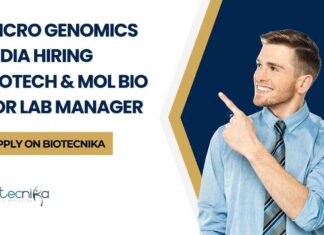 Biotech Lab Manager Jobs at Micro Genomics India, Apply on Biotecnika