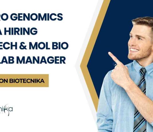 Biotech Lab Manager Jobs at Micro Genomics India, Apply on Biotecnika