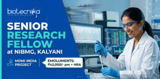 Senior Research Fellow at NIBMG. Life Sciences Candidates, Apply Now and Earn ₹42,000 per month for the MOMI-India Genomics Project.