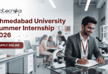 Ahmedabad University Summer Internship 2026, Apply Online Ahmedabad University Summer Internship 2026 life science research internship apply online