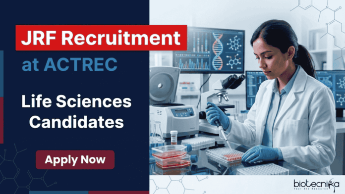 ACTREC Recruitment Invites Applications for Junior Research Fellow. Excellent Opportunity for Life Sciences Research in Cancer Therapy.