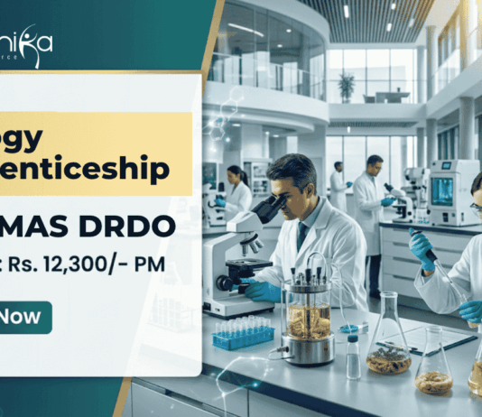 INMAS DRDO Apprenticeship for BSc Biology Candidates with Stipend of Rs. 12,300/- PM | Apply Now Apply for INMAS DRDO Apprenticeship 2026 under DRDO Recruitment. Best Opportunity for Students Looking for Biology Career.