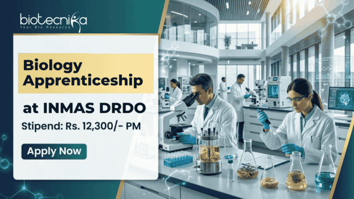 Biology Apprenticeship Apply for INMAS DRDO Apprenticeship 2026 under DRDO Recruitment. Best Opportunity for Students Looking for Biology Career.
