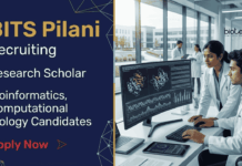 Bioinformatics Research Jobs at BITS Pilani | Apply Now for Computational Biology Career Apply for Bioinformatics Jobs through BITS Pilani Recruitment. PhD Research Position in Computational Biology with Fellowship in Hyderabad.