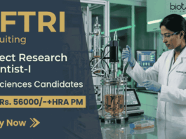 Biotechnology Research Jobs at CFTRI with Rs. 56,000/- + HRA Salary PM | Master’s/ PhD Candidates Apply Now Career in Life Sciences: CFTRI Recruitment invites applications for Biotechnology Research Jobs. Apply Now for Project Research Scientist Role.