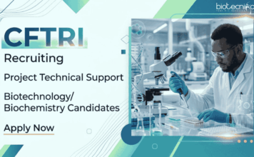 Research Job Vacancy Under CFTRI Recruitment | Apply Now for Project Technical Support Role Explore Biotechnology Jobs with ₹28,000 salary in CSIR project at Mysuru. Apply for Research Jobs under CFTRI Recruitment.