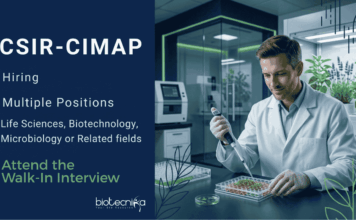 Govt Research Jobs for Life Sciences Candidates | Attend the Walk-In Interview At CSIR-CIMAP CSIR CIMAP Recruitment 2026 for Research Jobs. Build your Career in Life Sciences with Project Associate Roles through Walk-In in Bangalore.