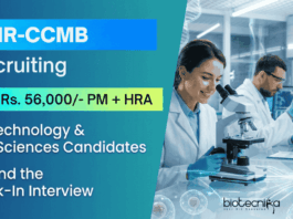 CCMB Recruitment: Research Scientist Job in Hyderabad. Start your Life Sciences Career with ₹56,000 salary. Attend the Walk-In Interview