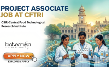 Project Associate Job at CSIR-CFTRI | Biotechnology Candidates, Apply Now Project Associate Job at CSIR-CFTRI. Masters in Biotechnology, Microbiology, or Biochemistry Candidates, Apply Now.