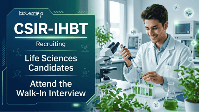CSIR-IHBT Apply for IHBT Recruitment Research Jobs. Build your Career in Life Sciences with CSIR projects offering ₹42,000 salary and lab experience.