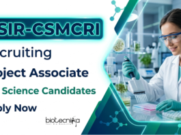 Apply for Project Associate Jobs at CSIR CSMCRI. Explore Research Jobs and Build a Strong Career in Life Sciences. Last date April 3, 2026.