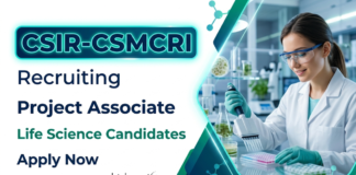 Life Sciences Research Jobs at CSIR- CSMCRI | Apply Now for Project Associate Jobs Apply for Project Associate Jobs at CSIR CSMCRI. Explore Research Jobs and Build a Strong Career in Life Sciences. Last date April 3, 2026.