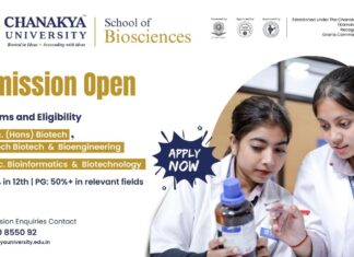 Chanakya School of Biosciences Admissions 2026 Open | UG & PG Courses, Apply Now. Chanakya University Admissions 2026.