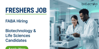Biotechnology Jobs for Freshers at FABA. Apply Now for Life Sciences Jobs & Kickstart your Biotechnology Career in Innovation.