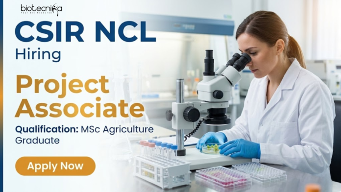 Project Associate Jobs at CSIR NCL Recruitment in Agriculture Sciences Research Project Associate Jobs at CSIR NCL Recruitment in Agriculture Sciences Research