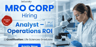 Freshers Life Science Jobs | Analyst Job at MRO CORP