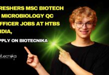 Biotech & Microbiology QC Officer Jobs at HTBS India, Apply On Biotecnika