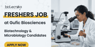 Walk-in for Freshers Microbiology, Biotechnology, and QA QC Jobs at Gufic Biosciences. Apprentice Opportunity for BSc graduates in Indore.