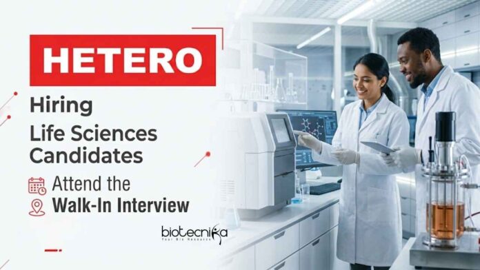Hetero Hetero Career Walk-In Drive 2026 offering QA QC Jobs for Life Sciences Candidates in Hyderabad Pharma Industry. Apply Now