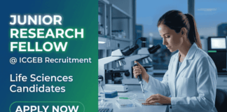 ICGEB Recruiting Junior Research Fellow | Life Sciences Candidates Apply Online ICGEB Recruitment for Junior Research Fellow. Apply for Research Jobs to Build a Career in Life Sciences in Prestigious Institute.