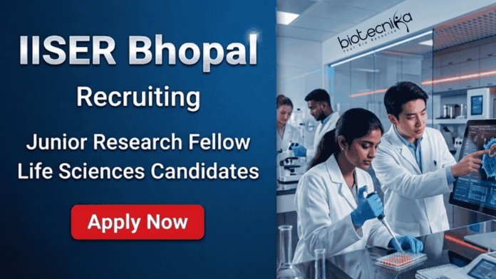 IISER Bhopal (3) IISER Bhopal Recruitment for JRF Vacancy in Life Sciences Research. Apply for Junior Research Fellow Role in CRISPR Virology Project.