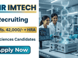 Project Associate Job at CSIR IMTECH with Salary Rs. 42,000/- + HRA | Life Sciences Candidates Apply Now Apply for CSIR IMTECH Recruitment Project Associate Jobs. Build your Career in Life Sciences with ₹42,000 salary in Enzymology Research.