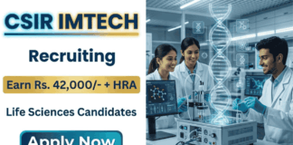 Project Associate Job at CSIR IMTECH with Salary Rs. 42,000/- + HRA | Life Sciences Candidates Apply Now Apply for CSIR IMTECH Recruitment Project Associate Jobs. Build your Career in Life Sciences with ₹42,000 salary in Enzymology Research.
