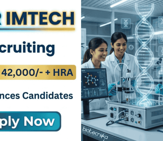 Apply for CSIR IMTECH Recruitment Project Associate Jobs. Build your Career in Life Sciences with ₹42,000 salary in Enzymology Research.